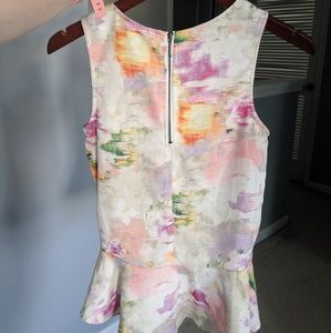 H&M Tops - H&M Pastel Watercolor Peplum Tank Blouse H&M Tops - H&M Pastel Watercolor Peplum Tank Blouse